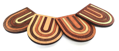 Wood Inlay Coaster Set: Rainbow