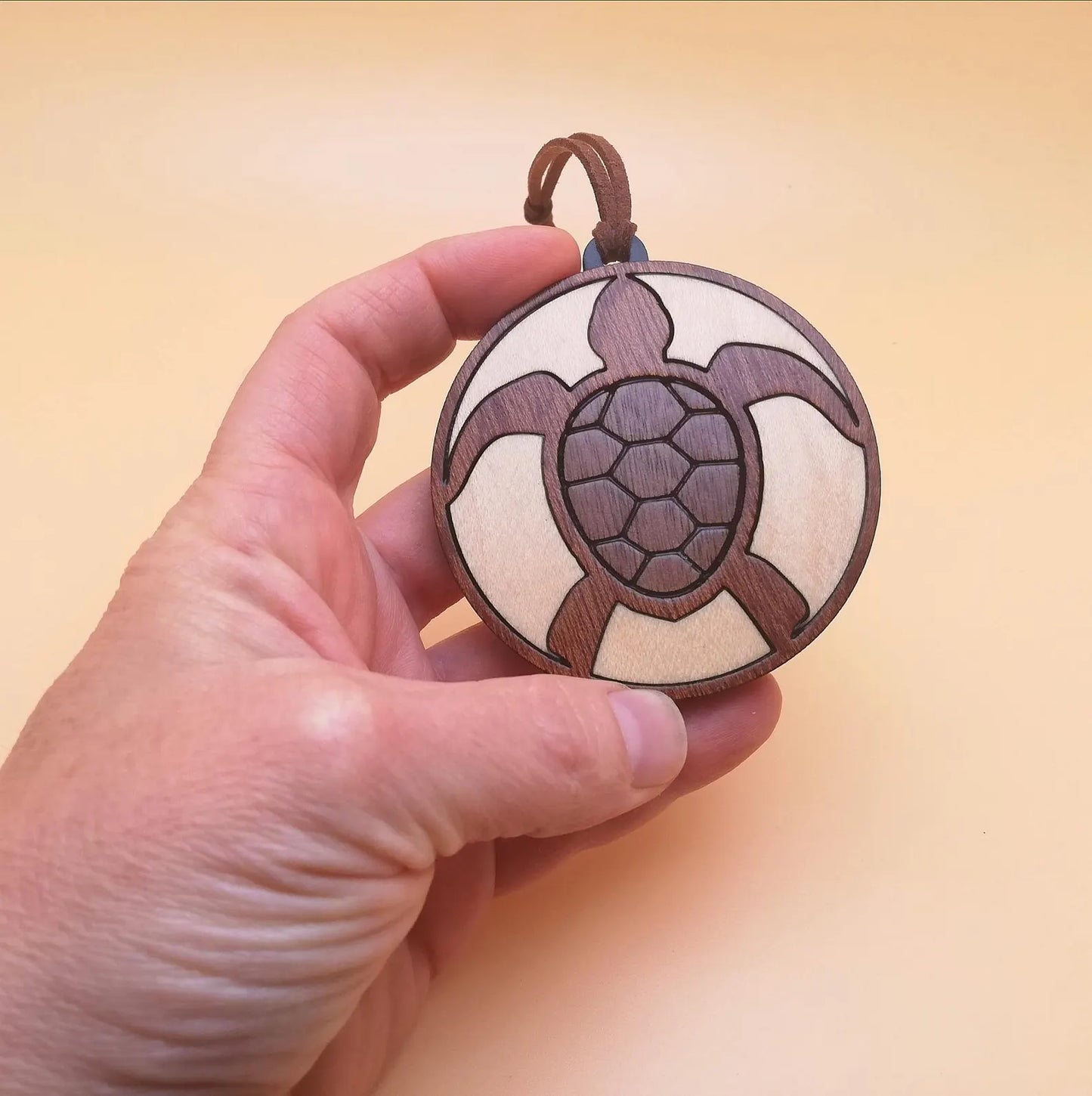 Wood Inlay Ornament Set: Turtles